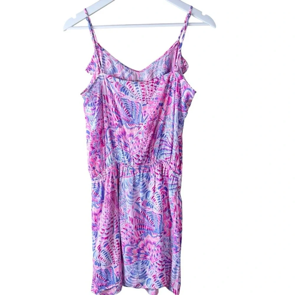 Lilly‎ Pulitzer Sea Shells Ruffle Mini Dress Pink Blue Purple Sleeveless Summer - Picture 5 of 13